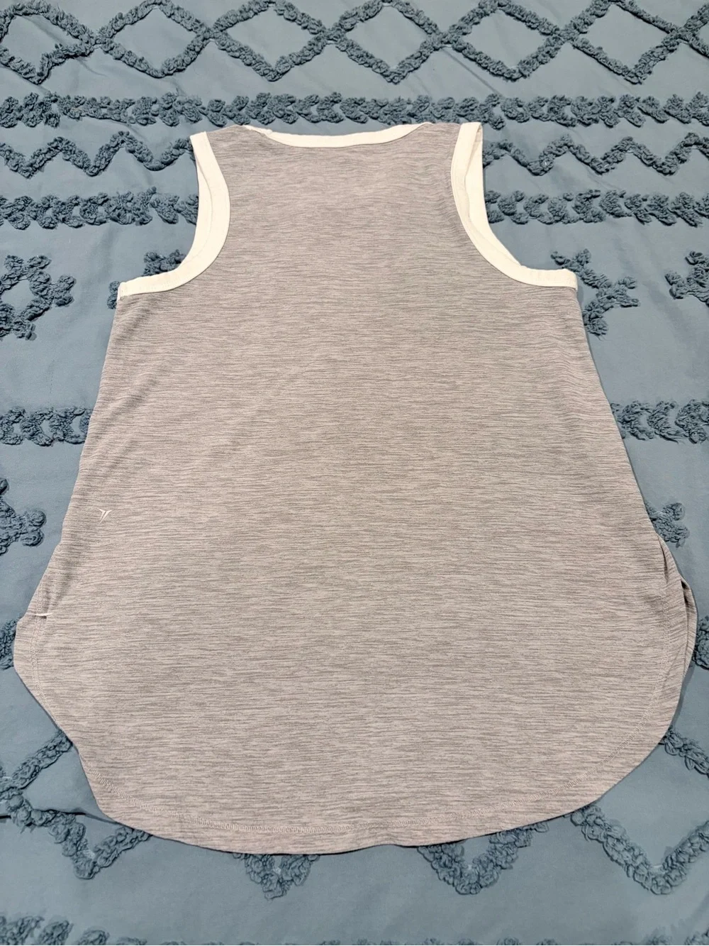 Old Navy Heather Gray Tank with Cream Trim